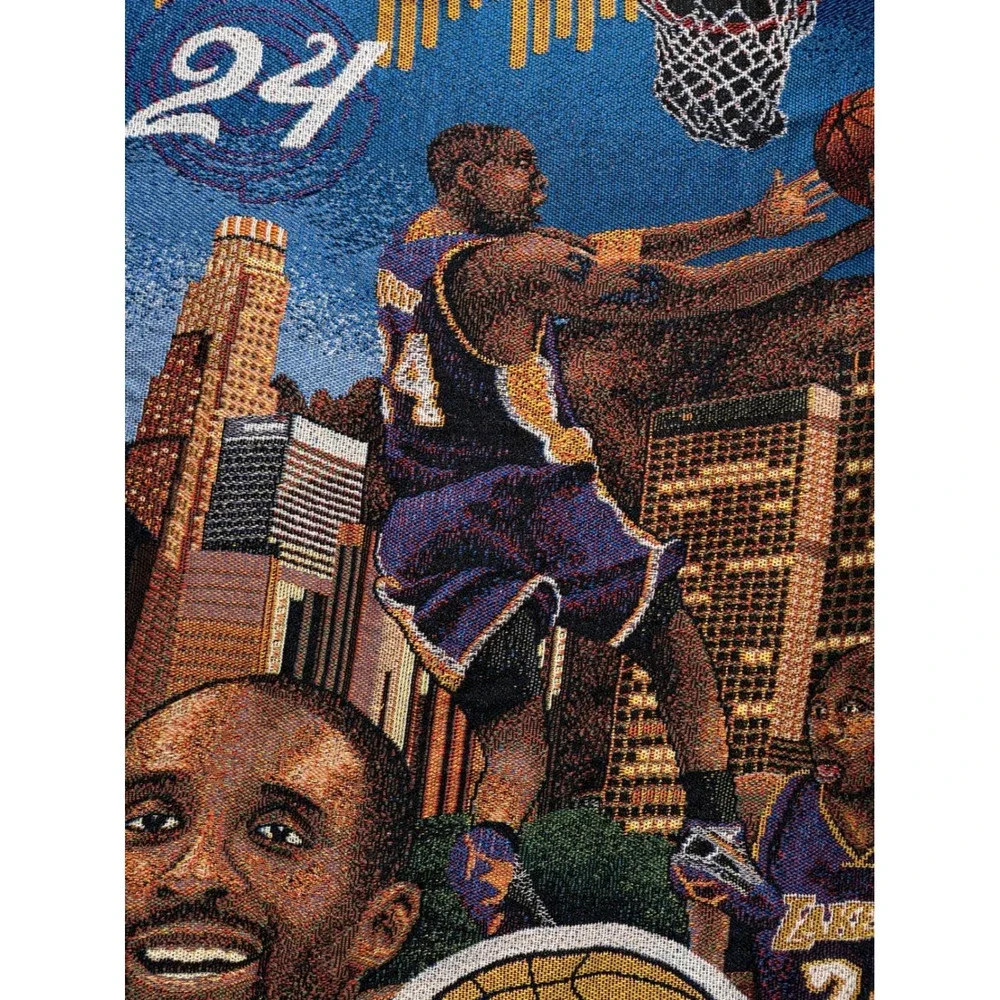Kobe Bryant Los Angeles Lakers Woven Tapestry Throw Blanket 24 NBA Mamba Tribute